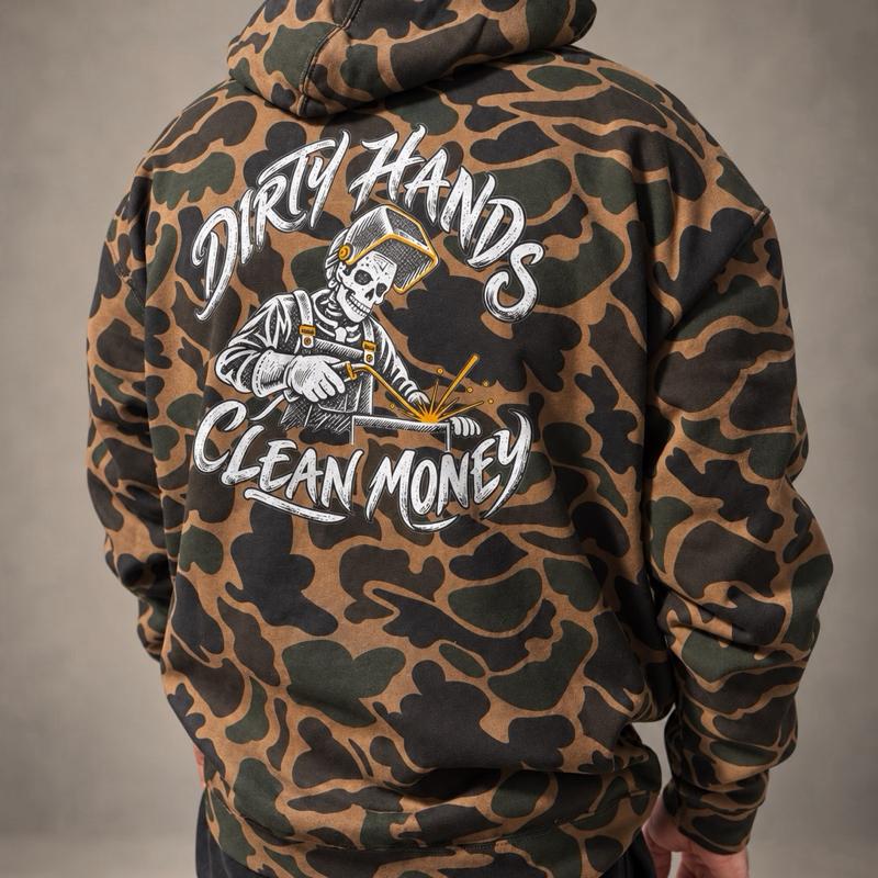Garage Gear “Dirty Hands, Clean Money” Camo Hoodie