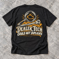 Dealer Tech black shirt back graphic