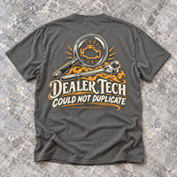 Dealer Tech gray shirt back graphic