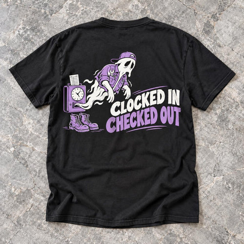 Clocked In Checked Out shirt photo 2