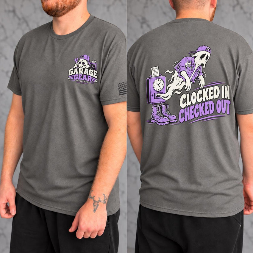 Clocked In Checked Out shirt photo 3